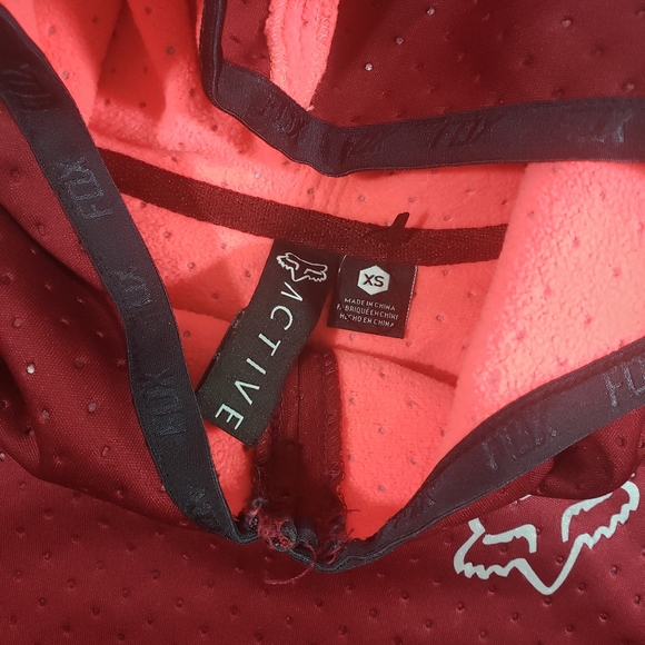 FOX womens maroon pink hooded sweater hoodie xs - Picture 7 of 8